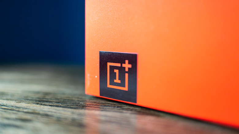 OnePlus logo seen on a retail box.