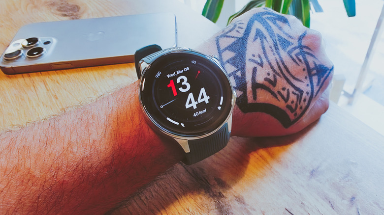 OnePlus Watch 2 on wrist.