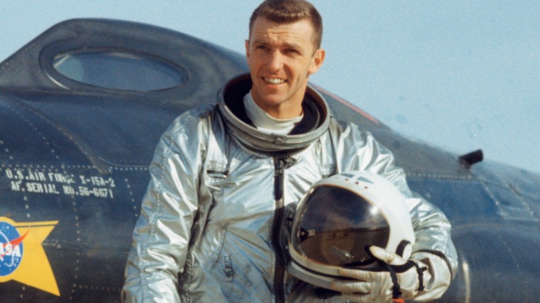 Capt. Joe Engle standing in front of the X-15A-2 aircraft