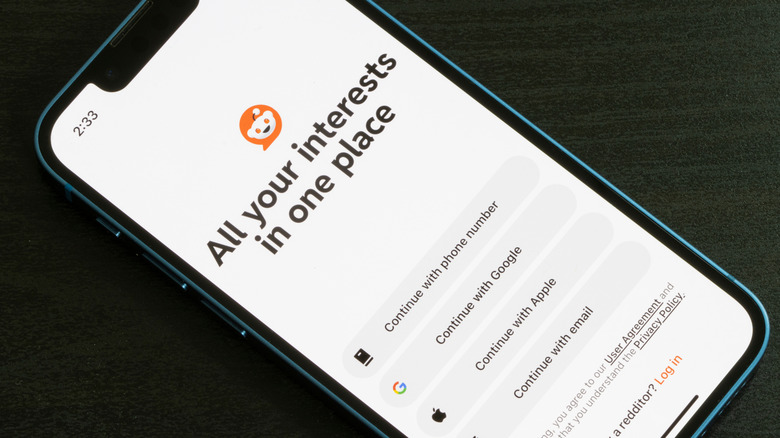 Reddit's landing page on a smartphone.