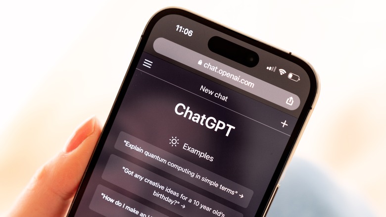 ChatGPT on an iPhone