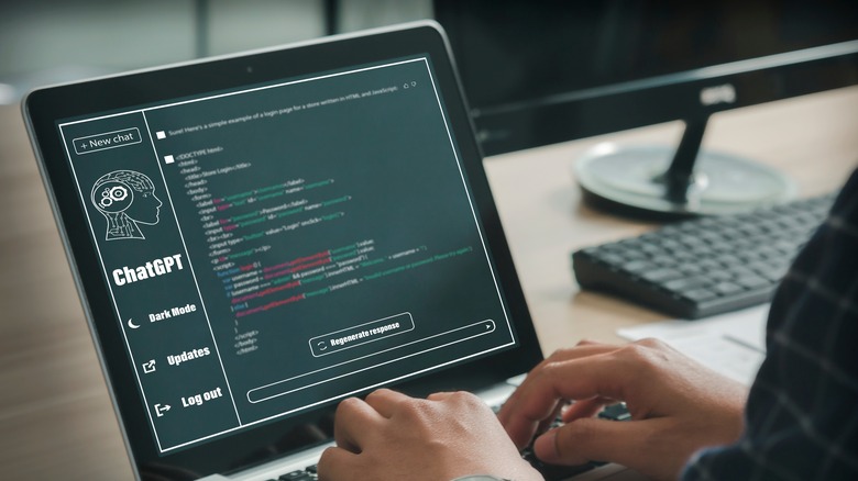 A man coding with ChatGPT