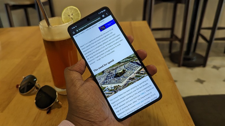 Oppo Find N2 Flip in hand, folded open