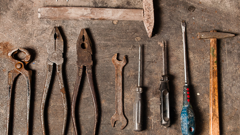 rusty hand tools