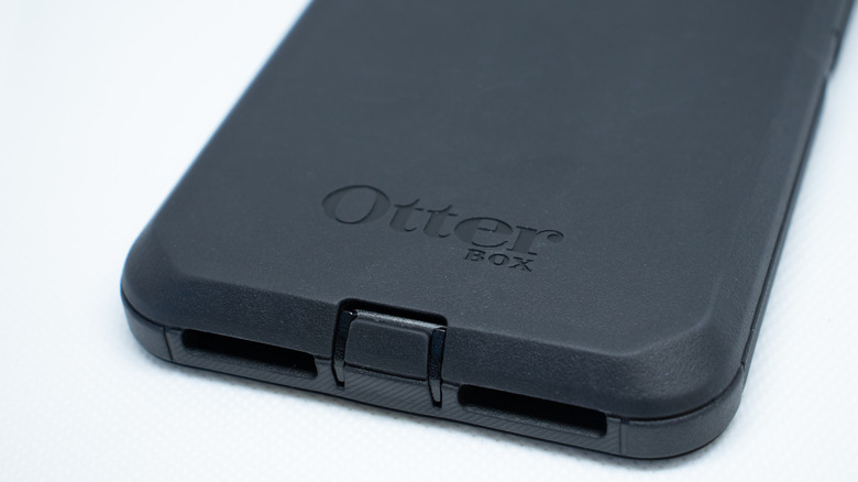 Close-up shot of an Otterbox case on a phone