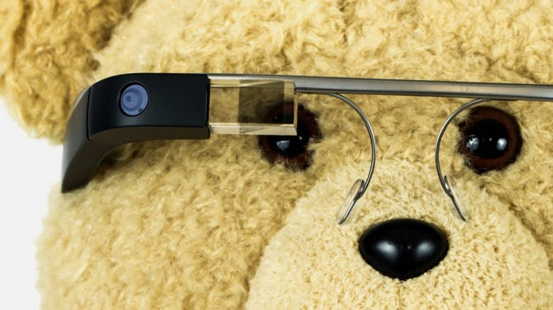 Teddy bear wearing Google Glass