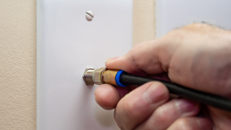 coax cable in wall