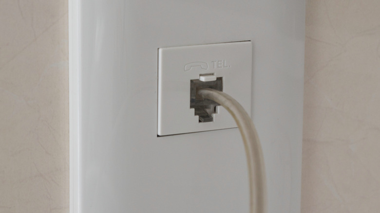 phone socket with wire