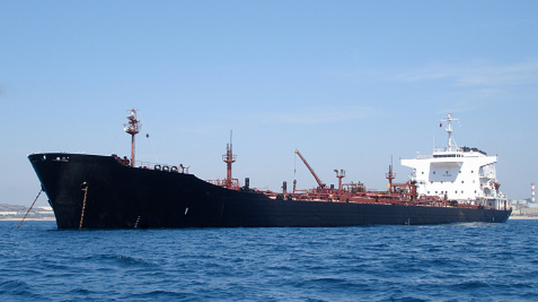 Oil tanker in water