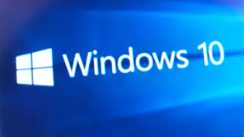 windows 10 logo against a blue background on a screen