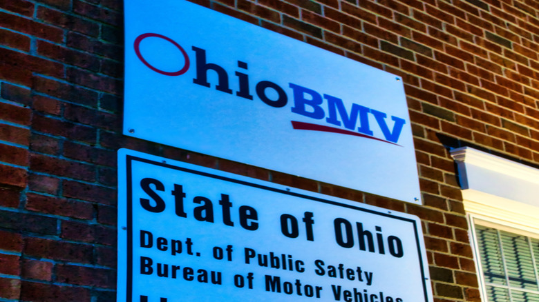 Plate of Ohio BMV.