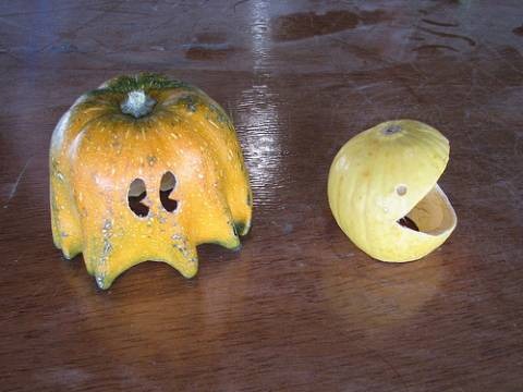pac-man gourds for halloween