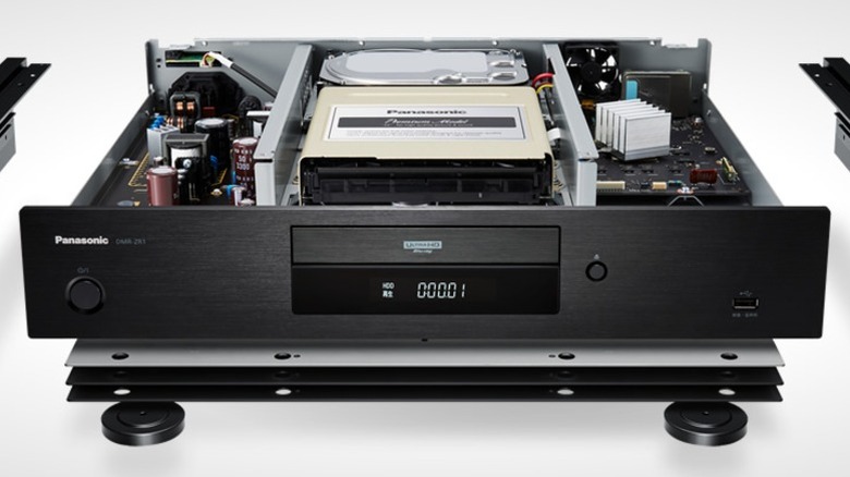 A Panasonic DMR-ZR1 with panels removed apart showing internals