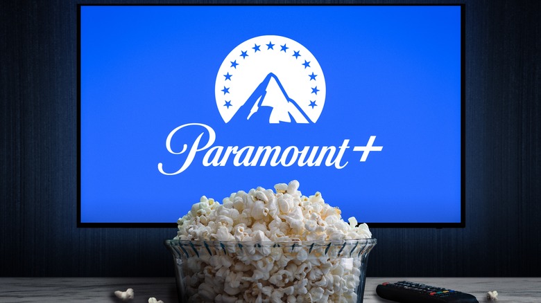 Paramount+ on screen with popcorn