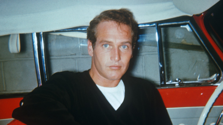 Paul Newman in older car