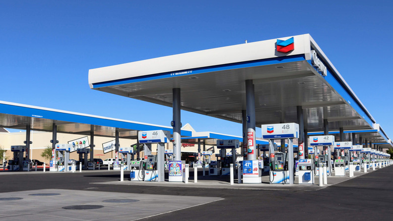 A large Chevron gas station in Jean, Nevada, near Las Vegas