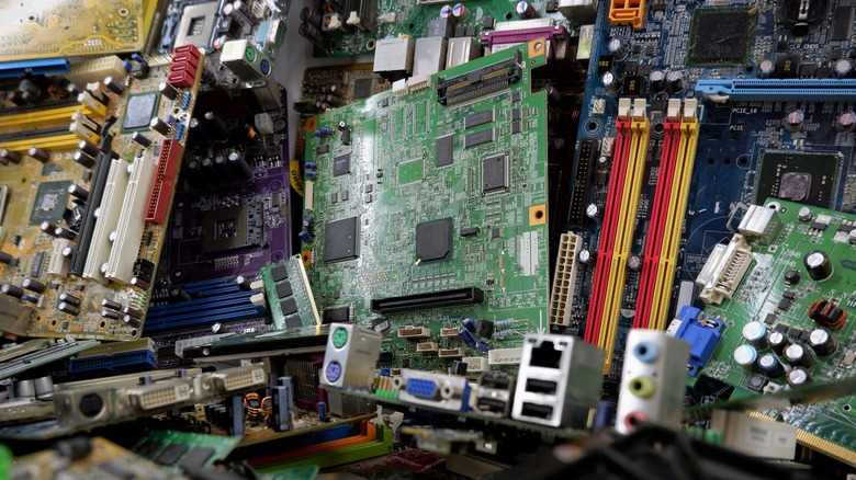 Stack of motherboards
