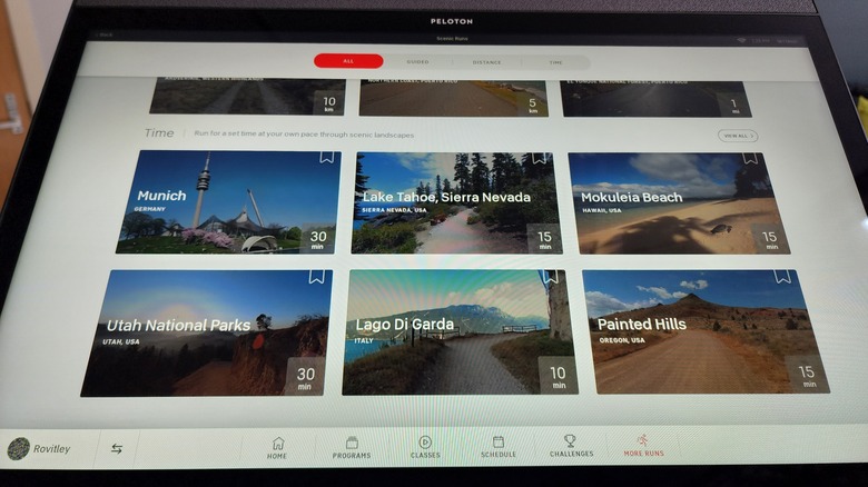 Peloton Tread scenic runs