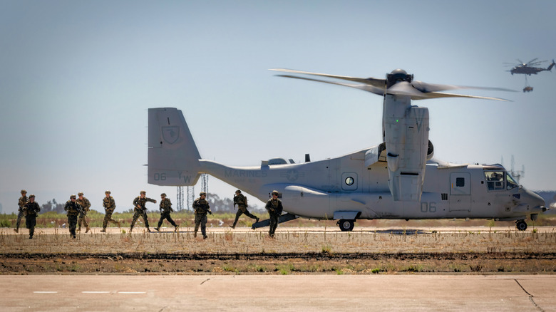 United States Marine Corps Osprey demonstration at air show.