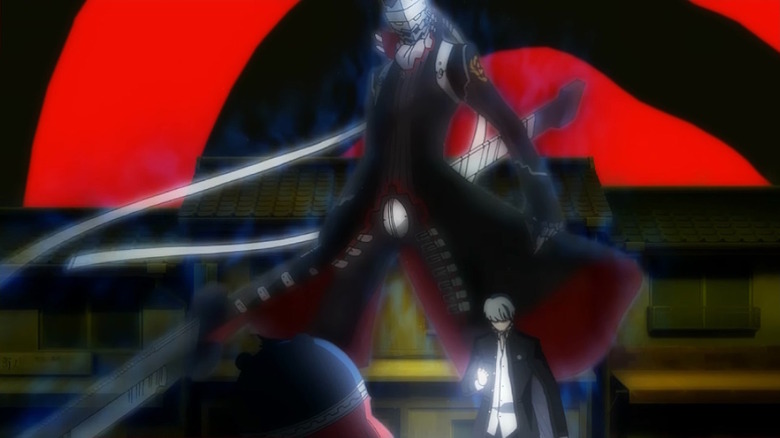 Summoning a Persona in an animated cutscene