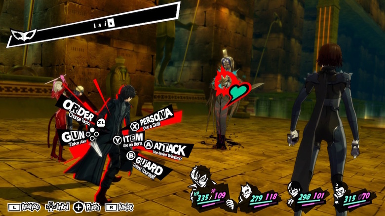Battle screen and menu