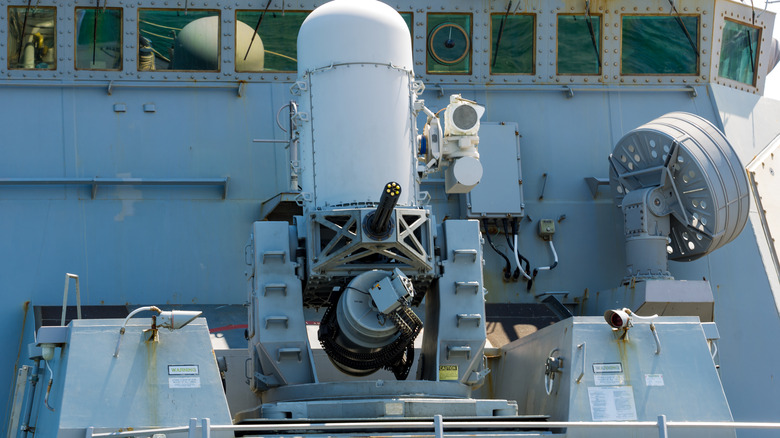 Phalanx CIWS system mounted on ship
