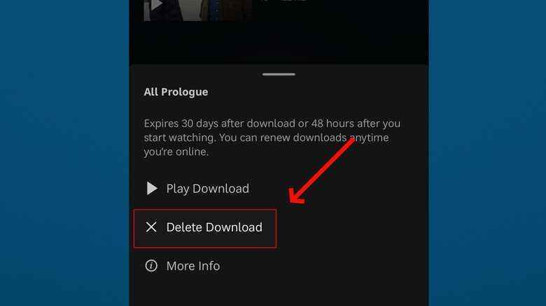 Deleting a download in HBO Max