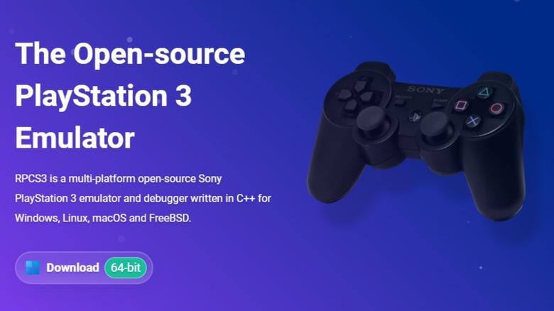 A screenshot showing the PRCS3 PlayStation 3 download link with a PS3 controller