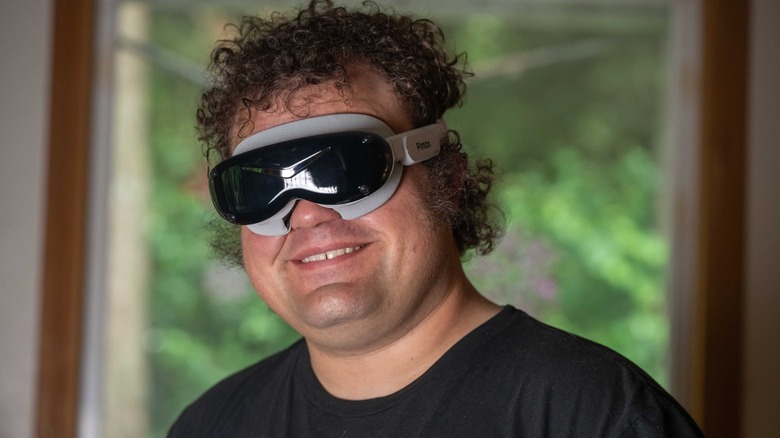 The Pimax Dream Air worn by the author, Andy Zahn.