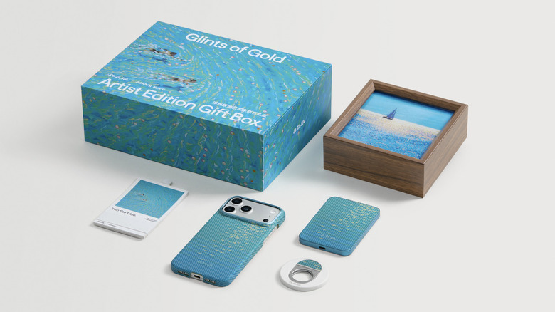 PITAKA Glints of Gold Gift Box (Lucid Blue) contents