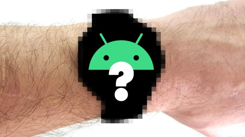 Android mystery watch on human arm