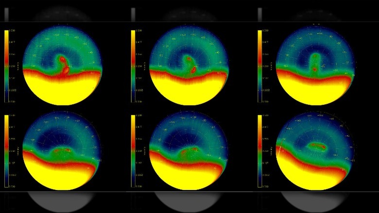 Southern polar vortex seen in infrared