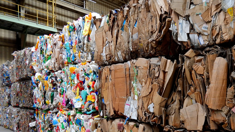 Blocks of recycled waste
