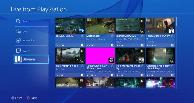 PlayStation 4 drops Ustream as live-streaming broadcast option