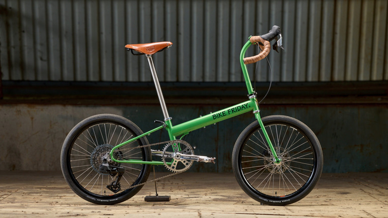 Pocket Rocket bike parked in a shed