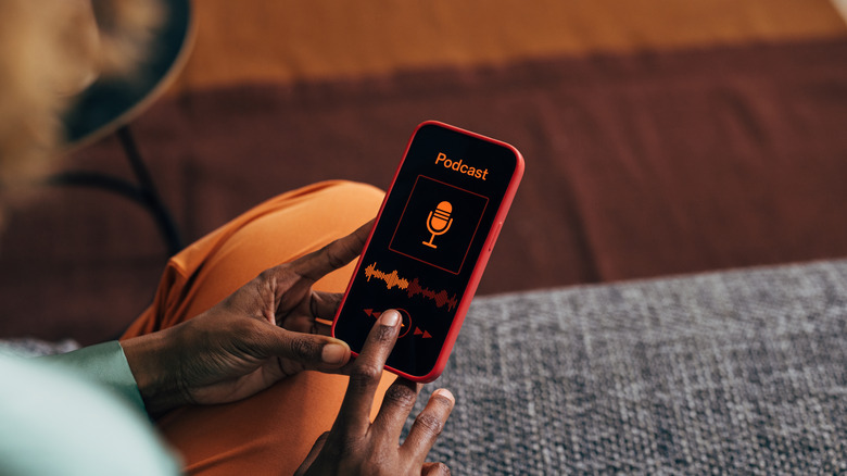 Podcast on a phone