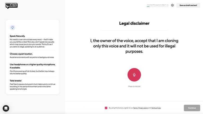 Podcastle Pro Revoice AI voice recording