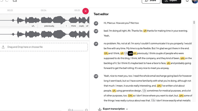 Podcastle Pro editing audio from text