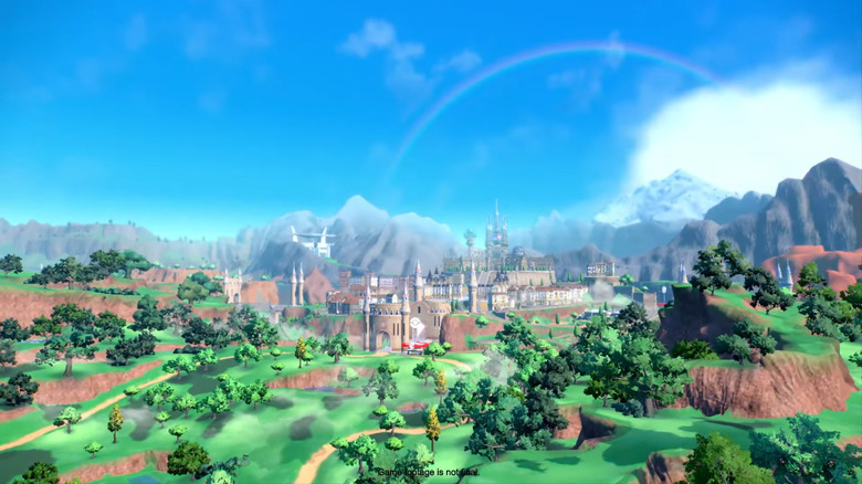 Buildings and fields in Pokemon