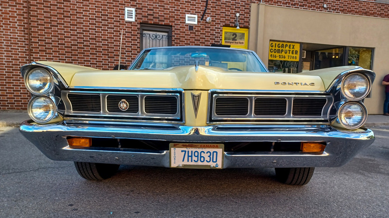 A vintage Pontiac Parisienne convertible car