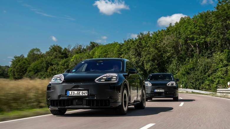 porsche cayenne on road