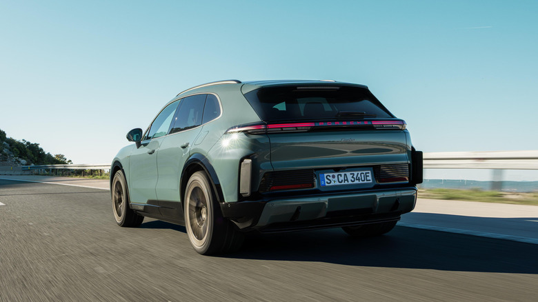 Porsche Cayenne Electric driving on the highway