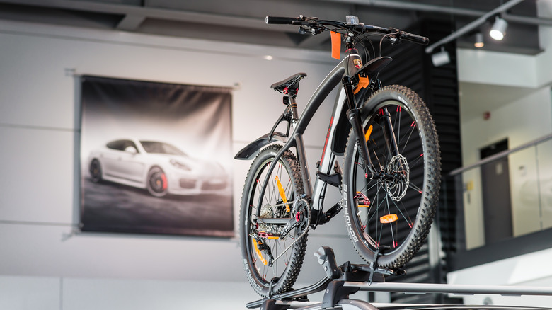 Porsche bike on display at an exhibit