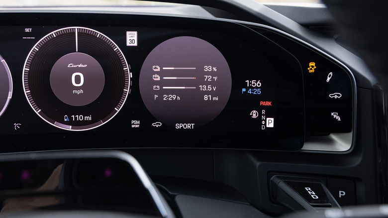 2026 Porsche Cayenne Electric Turbo gauge cluster tech detail