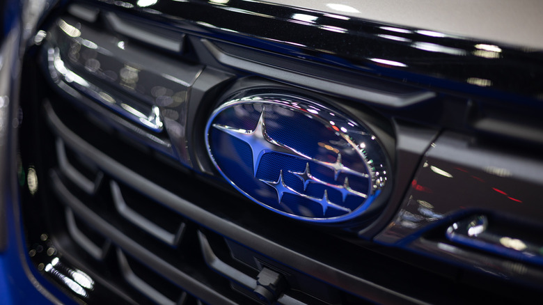 Subaru logo on Forester grille