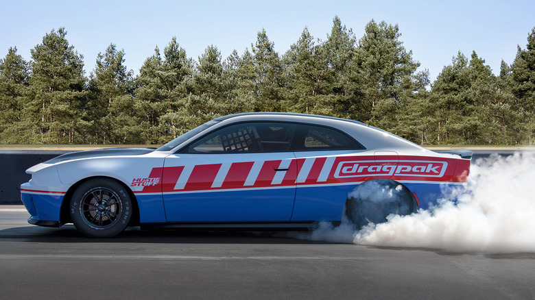 2026 Dodge Charger Drag Pak doing a burnout