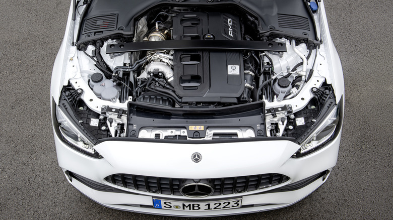2023 Mercedes-AMG C 43 open engine bay