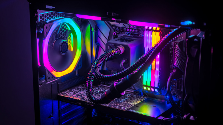 custom built pc with rgb lights