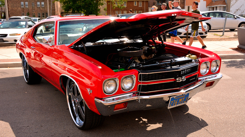 Red 1970 Chevelle SS restomod