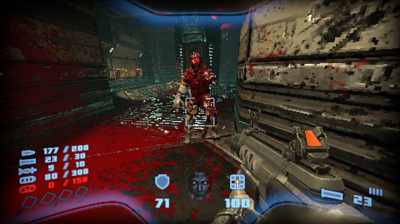 Bloody zombie missing an arm
